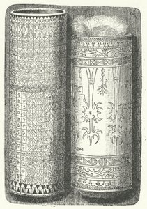 Canne de bambou de Sumatra décorée avec des inscriptions en écriture Rejang (gravure) - German School