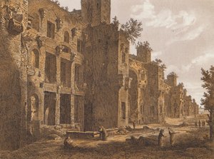 Thermes de Dioclétien, Rome (lithographie couleur) - German School