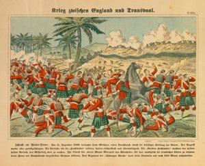 Bataille de la rivière Modder pendant la guerre des Boers, 11 décembre 1899, feuille publiée par C. Burckhardt, Weissenburg, 1899