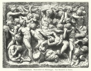 Bataille des Centaures, relief en marbre de Michel-Ange