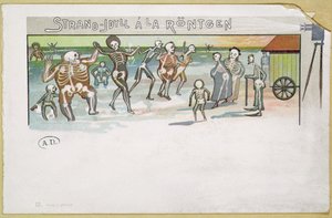 Idylle de plage en style Röntgen, caricature sur les rayons X, c.1896-99 - German School