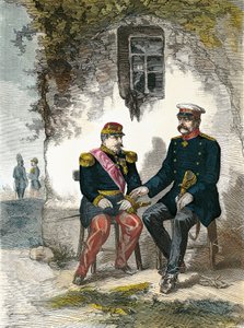 Bismarck conversant avec Napoléon III après sa capture à la bataille de Sedan, 2 septembre