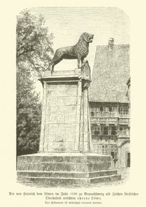 Lion de bronze érigé par Henri le Lion à Brunswick en 1166