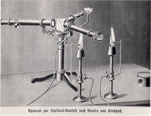 Spectroscope de Bunsen-Kirchhoff inventé par Robert Bunsen (1811-99) et Gustav Kirchhoff (1824-87) en 1859