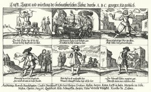 Caricature sur le tabac et le fumage de pipe - German School
