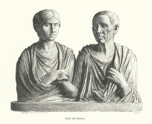 Cato et Porcia, sculpture romaine antique - German School
