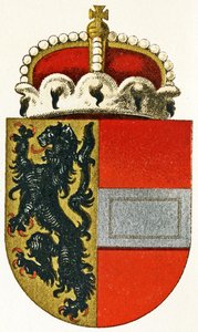 Armoiries de Salzbourg, avec un chapeau de prince reposant sur le bouclier, vers 1898