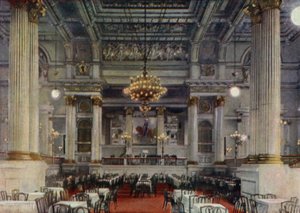Salle de concert, Jardin zoologique de Berlin, Allemagne (lithographie en couleur) - German School