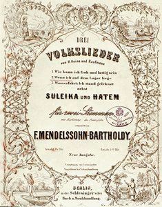 Couverture de la partition pour Drei Volkslieder par Felix Mendelssohn - German School