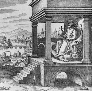 Roi couronné sur le trône du Musaeum Hermeticum - German School