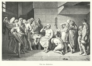 Mort du philosophe grec antique Socrate, 399 av. J.-C. - German School