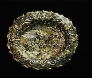 Plat montrant Diogène et Alexandre le Grand, Augsbourg - German School