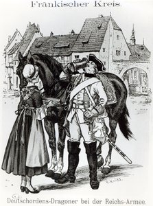 Dragon des Chevaliers Teutoniques en 1757 - German School