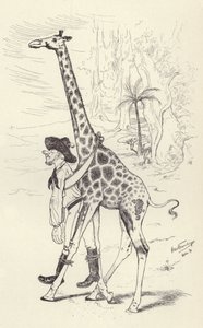 Ivrogne dans le Transvaal ramené chez lui par une girafe - German School