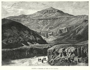 Entrée de la Vallée des Rois, Égypte (lithographie) - German School