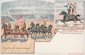 Actes équestres du cirque Barnum et Bailey (chromolithographie) - German School