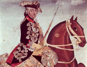 Portrait équestre du roi Frédéric le Grand de Prusse (1712-86) - German School