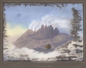 Éruption du volcan Merapi avec vue de l