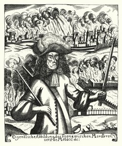 Ezechiel du Mas, Comte de Melac, soldat français (gravure) - German School