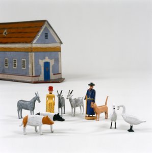 Figures devant une arche de Noé