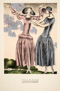 "Flieder", publicité pour les vêtements de M. Gerstel, tirée de Styl, publié en 1922 (impression sur pochoir).