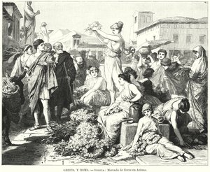 Marché aux fleurs à Athènes, Grèce antique - German School