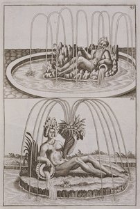 Fontaines, de Architectura Curiosa Nova par Georg Andreas Bockler (1617-85), publié en 1704 - German School