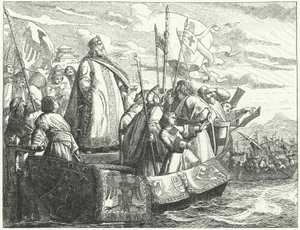 Frédéric Barberousse et son armée traversant le Bosphore lors de la troisième croisade