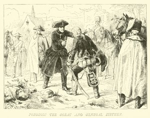 Frédéric le Grand et le général Ziethen - German School