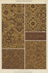 Renaissance française, Impression sur bloc et broderie