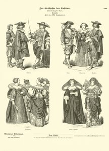 Costumes français, milieu XVIIe siècle