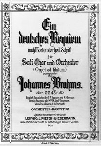 Frontispice du Requiem allemand par Johannes Brahms (1833 - 1897)