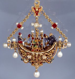 Art allemand : pendentif en forme de bateau (verso) - German School