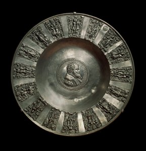 Art allemand : plat saxon en étain vers 1560 - German School