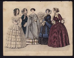 Planche de mode allemande, milieu du 19e siècle