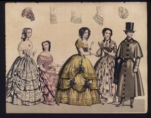 Planche de mode allemande, milieu du 19e siècle