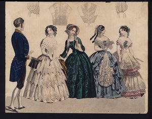 Planche de mode allemande, milieu du 19e siècle