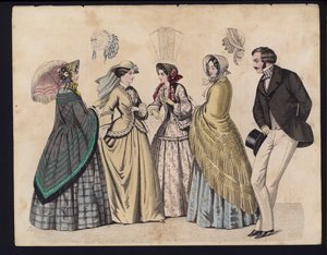 Planche de mode allemande, milieu du 19ème siècle - German School