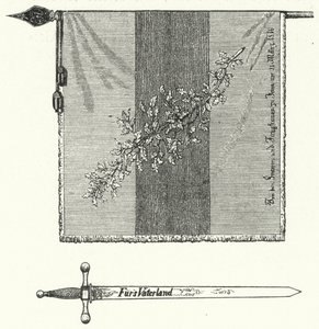 Drapeau et épée de la fraternité étudiante allemande - German School