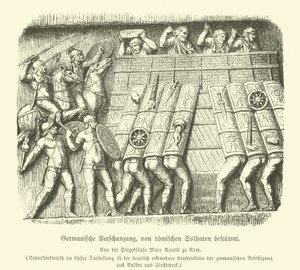 Fortification germanique attaquée par des soldats romains