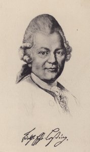 Gotthold Ephraim Lessing, philosophe, écrivain et dramaturge des Lumières allemandes (lithographie) - German School