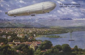 Dirigeable de Graf Ferdinand von Zeppelin en vol