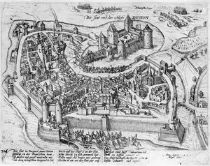 Henri IV (1553-1610) entrant à Dijon, après sa victoire à Fontaine-Française sur les Espagnols, 5 juin 1595 - German School