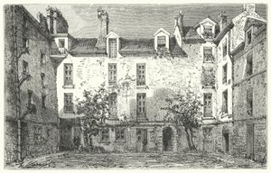 Maison du dramaturge français Jean Racine rue du Marais à Paris (gravure) - German School