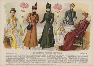 Illustration pour Illustrirte Frauen-Zeitung - German School