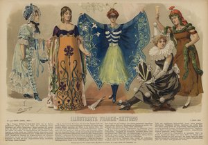 Illustration pour le journal Illustrirte Frauen-Zeitung (litho couleur)