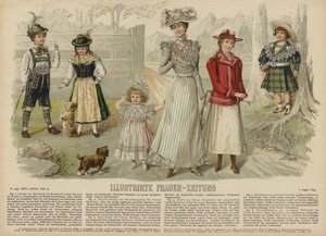 Illustration pour Illustrirte Frauen-Zeitung - German School