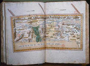 Inc. 425 Carte de la Terre Sainte, basée sur les descriptions et coordonnées données dans Cosmographica, par Ptolémée (Claudius Ptolemaeus d