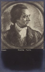 Johann Wolfgang von Goethe (1749-1832), poète, romancier et dramaturge allemand (lithographie)