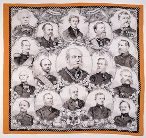 Kaiser Wilhelm I (1797-1888) entouré des généraux allemands, 1870